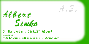 albert simko business card